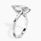 14kt White Gold Magnolia Texture Solitaire Lab Diamond Ring standing product image one