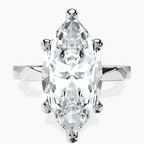 14kt White Gold Magnolia Texture Solitaire Lab Diamond Ring front image