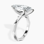 14kt White Gold Magnolia Texture Solitaire Lab Diamond Ring standing product image one