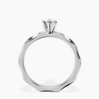 18kt White Gold Magnolia Texture Solitaire Lab Diamond Ring side right image one