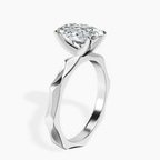 18ct White Gold Magnolia Texture Solitaire Lab Diamond Ring standing product image one