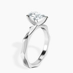 14kt White Gold Magnolia Texture Solitaire Lab Diamond Ring standing product image one