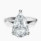 Platinum Magnolia Texture Solitaire Lab Diamond Ring front image