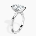 Platinum Magnolia Texture Solitaire Lab Diamond Ring standing product image one