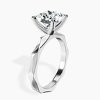 14kt White Gold Magnolia Texture Solitaire Lab Diamond Ring standing product image one
