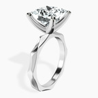 14kt White Gold Magnolia Texture Solitaire Lab Diamond Ring standing product image one