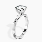 18ct White Gold Magnolia Texture Solitaire Lab Diamond Ring standing product image one