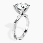 14kt White Gold Magnolia Texture Solitaire Lab Diamond Ring standing product image one