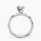 Platinum Magnolia Texture Solitaire Lab Diamond Ring side right image one