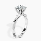 Platinum Magnolia Texture Solitaire Lab Diamond Ring standing product image one