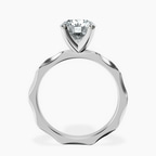 Platinum Magnolia Texture Solitaire Lab Diamond Ring side right image one