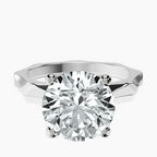 Platinum Magnolia Texture Solitaire Lab Diamond Ring front image