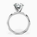 Platinum Magnolia Texture Solitaire Lab Diamond Ring side right image one