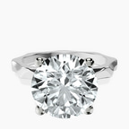Platinum Magnolia Texture Solitaire Lab Diamond Ring front image