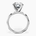 Platinum Magnolia Texture Solitaire Lab Diamond Ring side right image one
