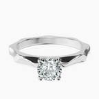 Platinum Magnolia Texture Solitaire Lab Diamond Ring front image