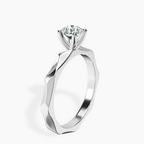 Platinum Magnolia Texture Solitaire Lab Diamond Ring standing product image one