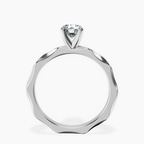 Platinum Magnolia Texture Solitaire Lab Diamond Ring side right image one