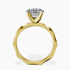 18kt Yellow Gold Magnolia Texture Solitaire Lab Diamond Ring side right image one