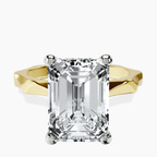 18kt Yellow Gold Magnolia Texture Solitaire Lab Diamond Ring front image