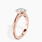 10kt Rose Gold Calliope Bezel Floating Solitaire Lab Diamond Ring standing product image one