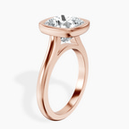 10kt Rose Gold Calliope Bezel Floating Solitaire Lab Diamond Ring standing product image one