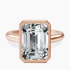 18kt Rose Gold Calliope Bezel Floating Solitaire Lab Diamond Ring front image