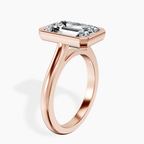 18kt Rose Gold Calliope Bezel Floating Solitaire Lab Diamond Ring standing product image one
