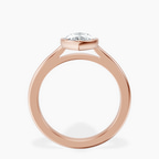 9ct Rose Gold Calliope Bezel Floating Solitaire Lab Diamond Ring side right image one