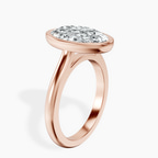 18kt Rose Gold Calliope Bezel Floating Solitaire Lab Diamond Ring standing product image one