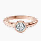 10kt Rose Gold Calliope Bezel Floating Solitaire Lab Diamond Ring front image