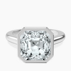 Platinum Calliope Bezel Floating Solitaire Lab Diamond Ring front image