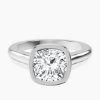 Platinum Calliope Bezel Floating Solitaire Lab Diamond Ring front image