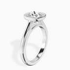 Platinum Calliope Bezel Floating Solitaire Lab Diamond Ring standing product image one
