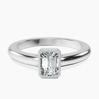 Platinum Calliope Bezel Floating Solitaire Lab Diamond Ring front image