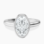 Platinum Calliope Bezel Floating Solitaire Lab Diamond Ring front image