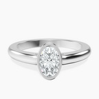 Platinum Calliope Bezel Floating Solitaire Lab Diamond Ring front image