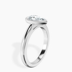 Platinum Calliope Bezel Floating Solitaire Lab Diamond Ring standing product image one