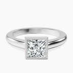 Platinum Calliope Bezel Floating Solitaire Lab Diamond Ring front image