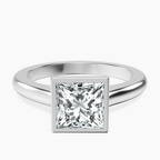 Platinum Calliope Bezel Floating Solitaire Lab Diamond Ring front image