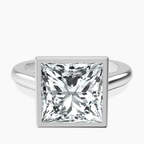 Platinum Calliope Bezel Floating Solitaire Lab Diamond Ring front image