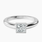 Platinum Calliope Bezel Floating Solitaire Lab Diamond Ring front image