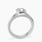 Platinum Calliope Bezel Floating Solitaire Lab Diamond Ring side right image one