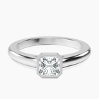 Platinum Calliope Bezel Floating Solitaire Lab Diamond Ring front image