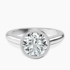 14ct White Gold Calliope Bezel Floating Solitaire Lab Diamond Ring front image