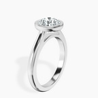 14ct White Gold Calliope Bezel Floating Solitaire Lab Diamond Ring standing product image one