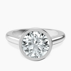 Platinum Calliope Bezel Floating Solitaire Lab Diamond Ring front image