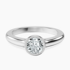 14kt White Gold Calliope Bezel Floating Solitaire Lab Diamond Ring front image