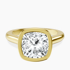 14kt Yellow Gold Calliope Bezel Floating Solitaire Lab Diamond Ring front image