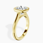 14kt Yellow Gold Calliope Bezel Floating Solitaire Lab Diamond Ring standing product image one